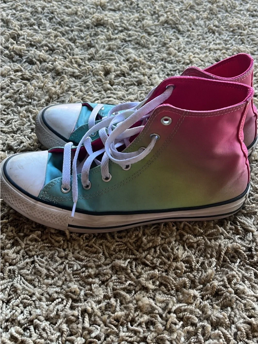 Converse Kids High-Top Sneakers - Pink, Green, Blue Gradient